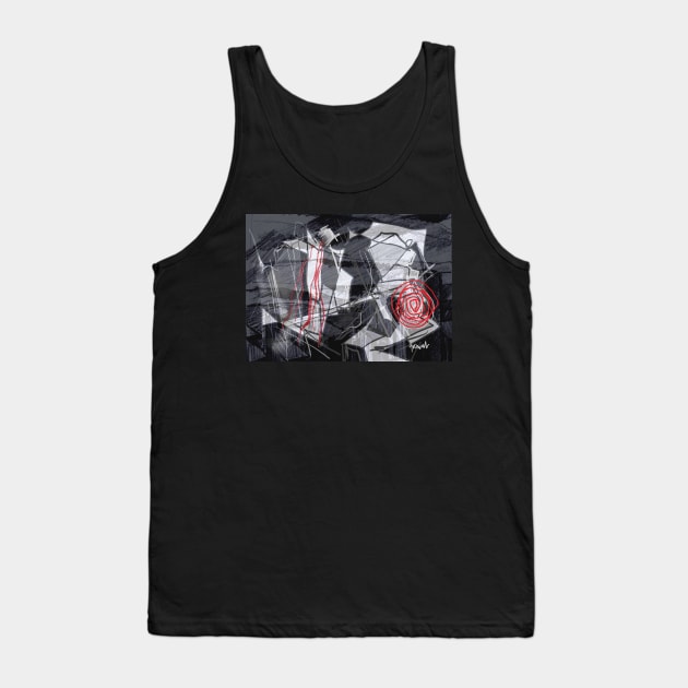 Black and Red abstract Tank Top by sukhpalgrewal